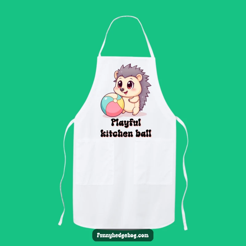 Funny Hedgehog Beach Ball Apron - Playful Kitchen Fun for Chefs