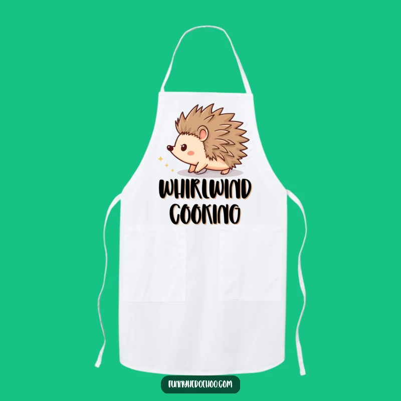 Funny Hedgehog Spin Apron: Dazzling Kitchenwear for Whimsical Cooks