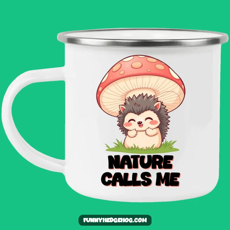Funny Hedgehog Camp Mug: Durable & Humorous Outdoor Adventure Companion