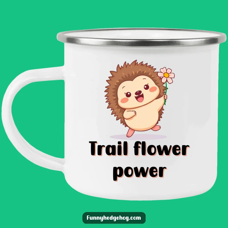 Funny Happy Hedgehog Camp Mug: Durable & Cheerful Outdoor Companion