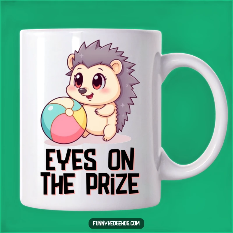 Funny Big-Eyed Hedgehog Beach Ball Mug - Playful Gift for Sunny Personalities