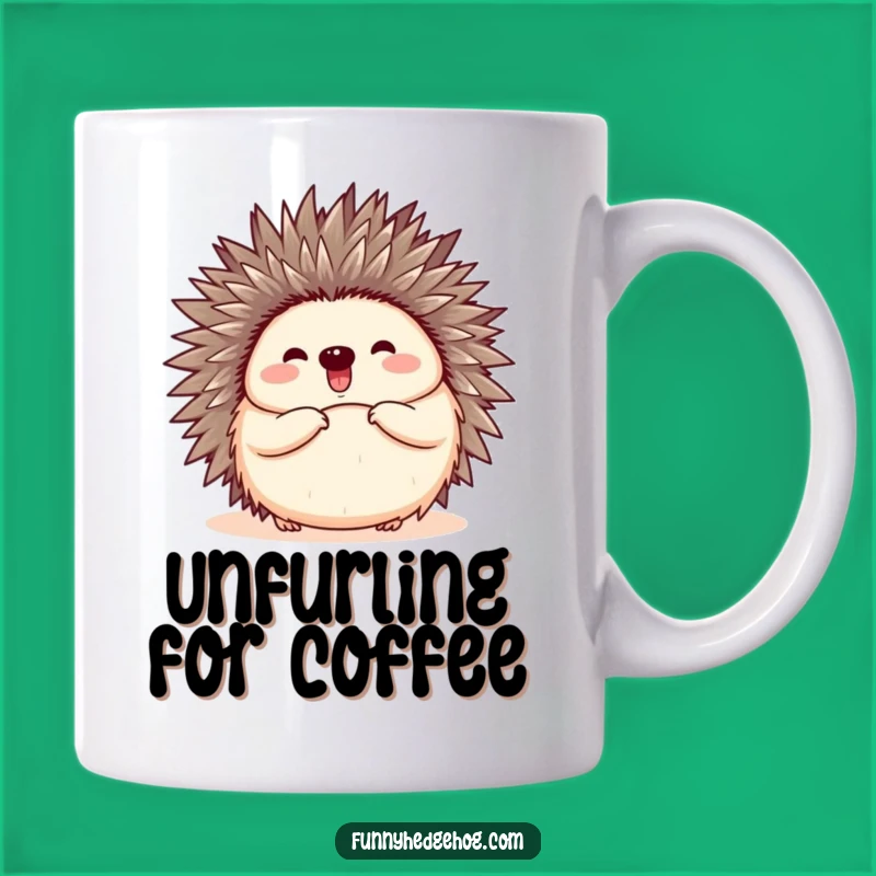 Funny Happy Hedgehog Mug, Popping Open Surprise, Perfect Cute Gift