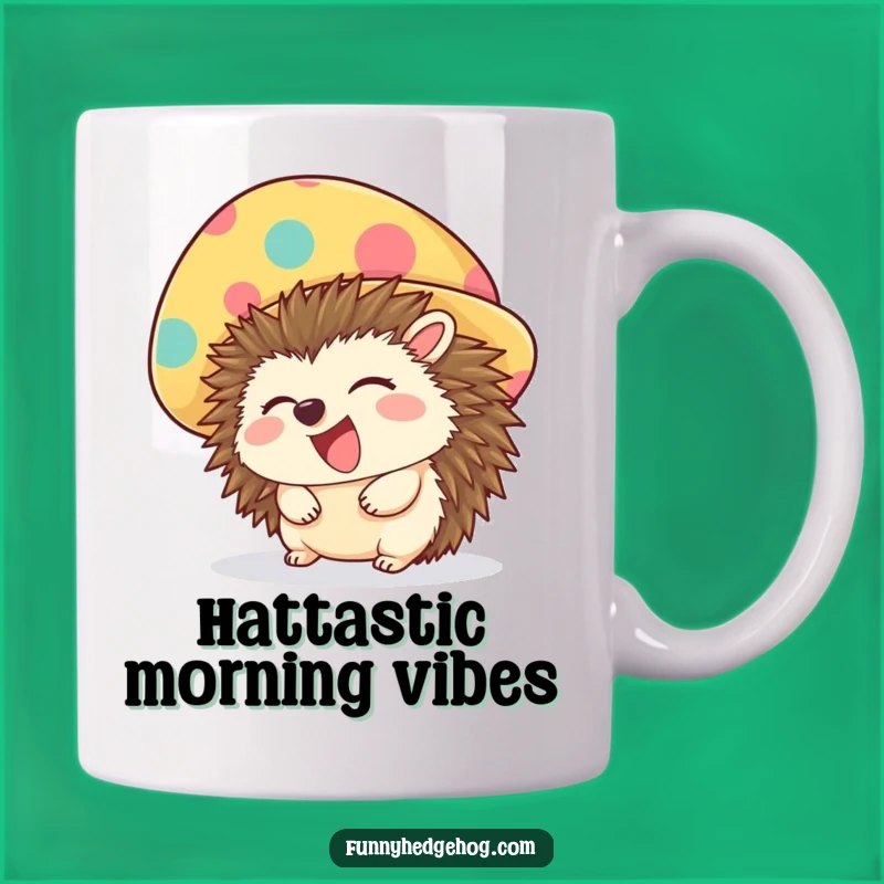 Funny Hedgehog Hat Mug - Giggling Joyful Gift for Quirky Souls