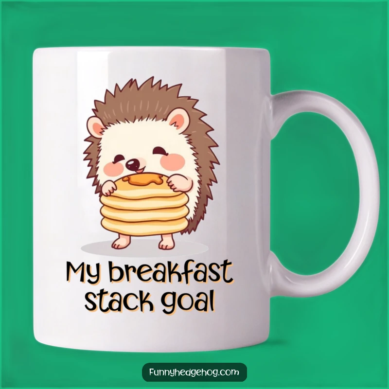 Funny Hedgehog Pancake Balance Mug - Hilarious Breakfast Gift for Animal Lovers