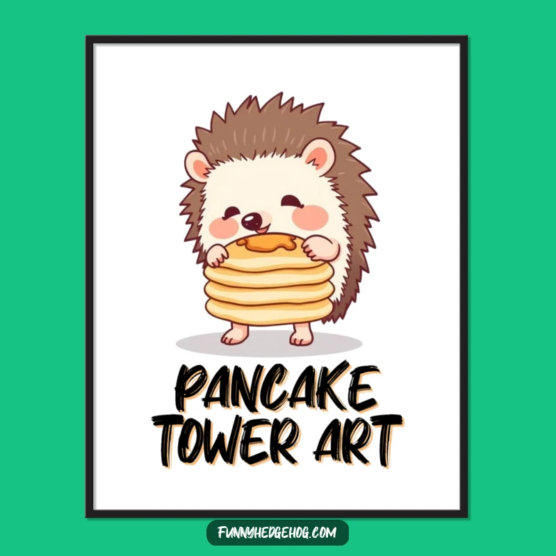 Funny Hedgehog Pancake Digital Art - Instant Whimsy for Your Walls