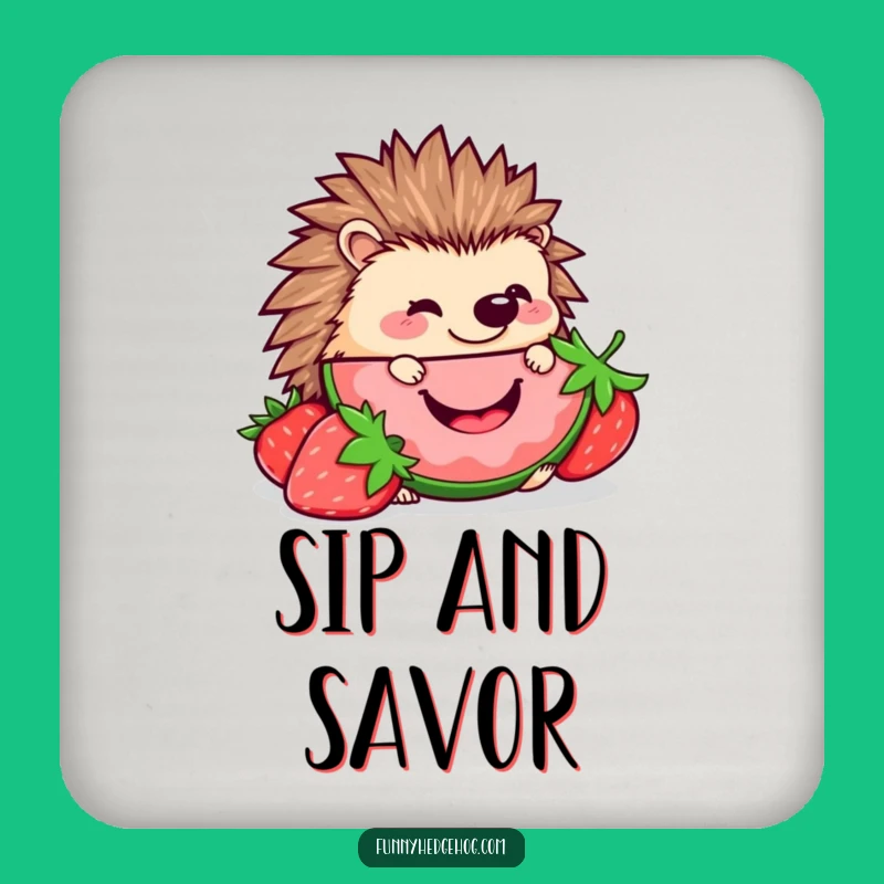 Funny Hedgehog Strawberry Coaster: Kawaii Nibbler Protection, Cute Funny Gift
