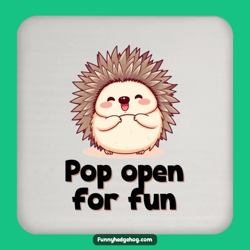 Funny Happy Hedgehog Drink Coasters, Protect Surfaces with Cute Humor, Gift