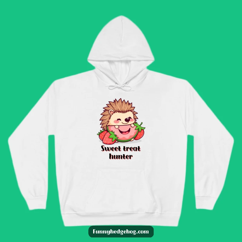 Funny Cozy Hedgehog Hoodie: Kawaii Strawberry Nibbler, Warm Funny Foodie Gift