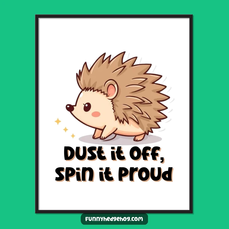 Free Printable Wall Art: Spinning Hedgehog Sparkle Trail - Funny Downloadable Decor