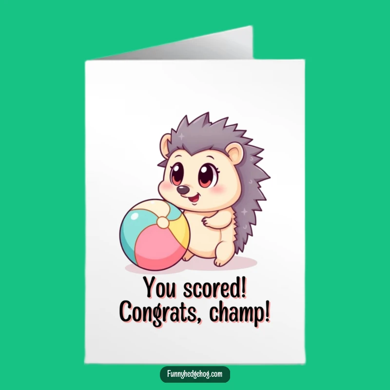 Free Printable Congrats Card: Bouncing Hedgehog Celebration - Humorous Downloadable!