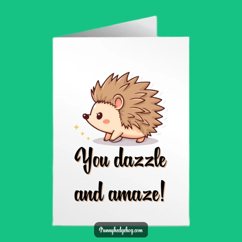 Free Printable Congrats Card: Spinning Hedgehog's Success - Humorous Downloadable Celebration
