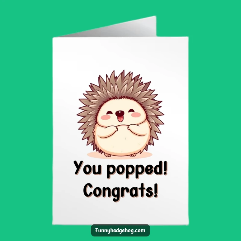 Free Printable Congratulations Card: Happy Hedgehog Pop, Instant Downloadable Cheers