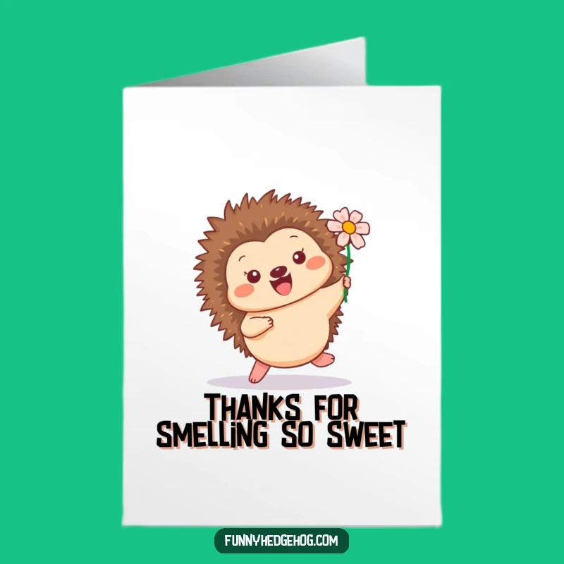 Free Printable Thank You Card: Hopping Hedgehog's Thanks - Cheerful Downloadable Gift