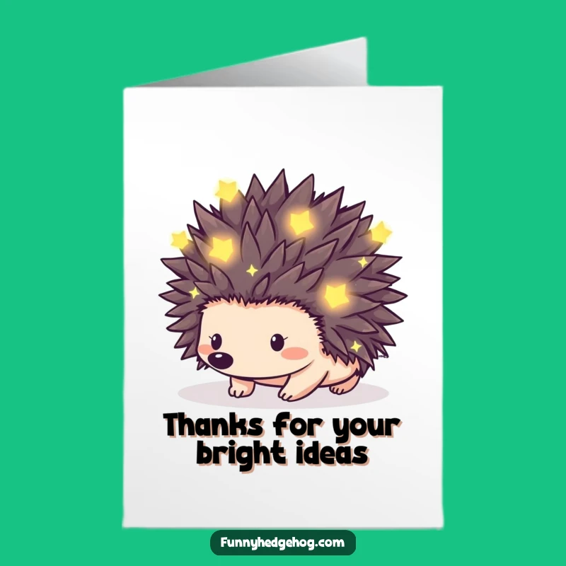 Free Printable Thank You Card: Firefly Hedgehog's Thanks - Glowing Downloadable Gift