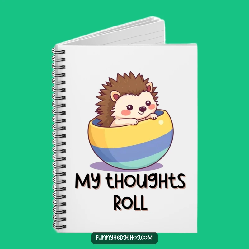 Funny Rolling Hedgehog Notebook, Perfect For Playful Notes