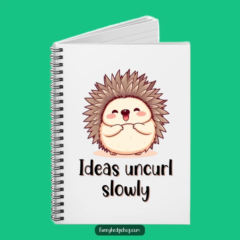 Funny Happy Hedgehog Notebook, Jot Down Joyful Thoughts, Hilarious Gift