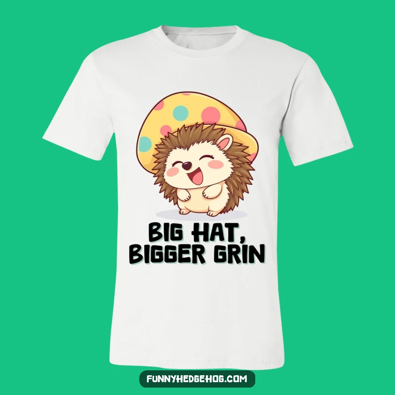 Funny Hedgehog Hat T-Shirt - Giggling Fun in Oversized Style
